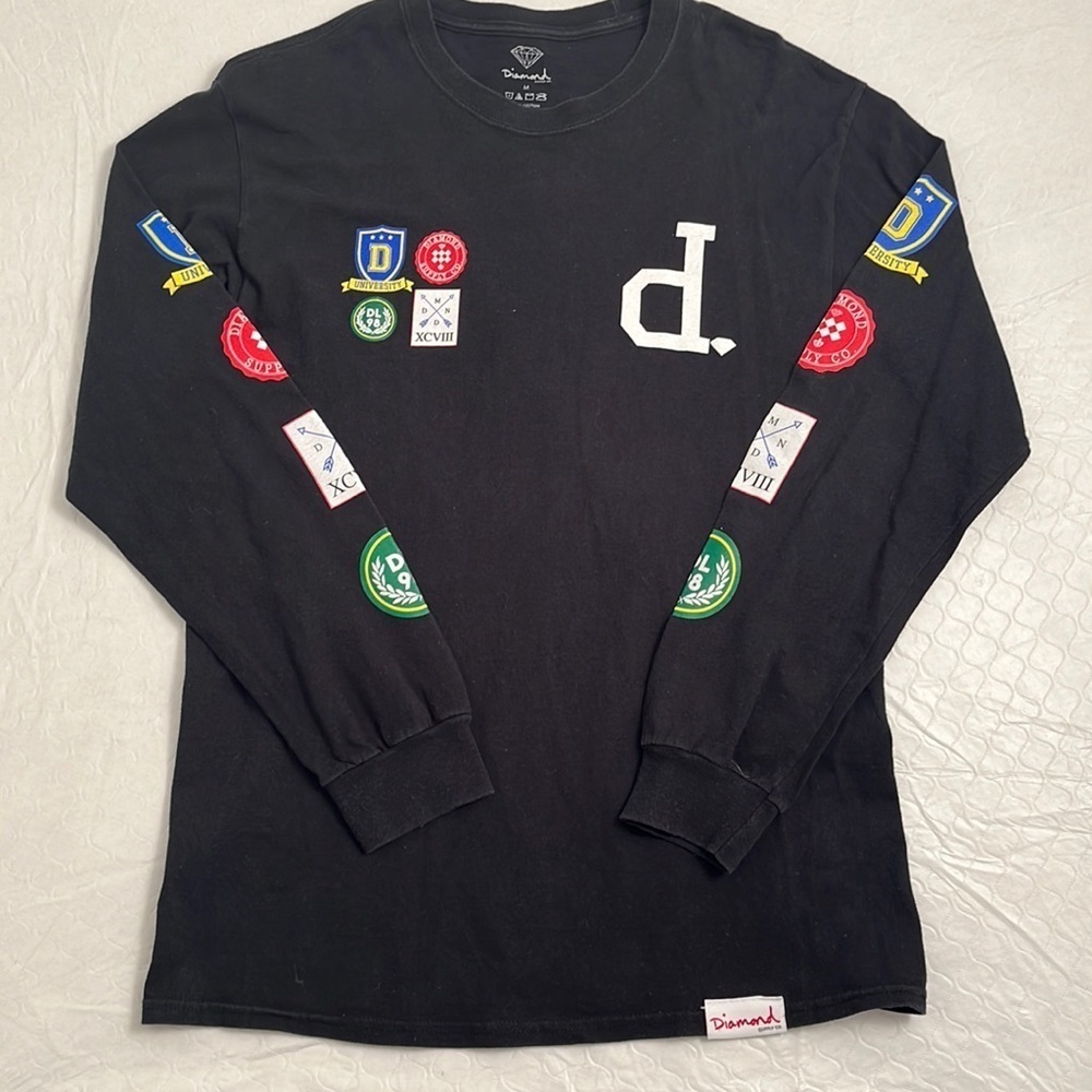 Diamond Supply Co Heritage House Motif black multicolor long sleeve t-shirt